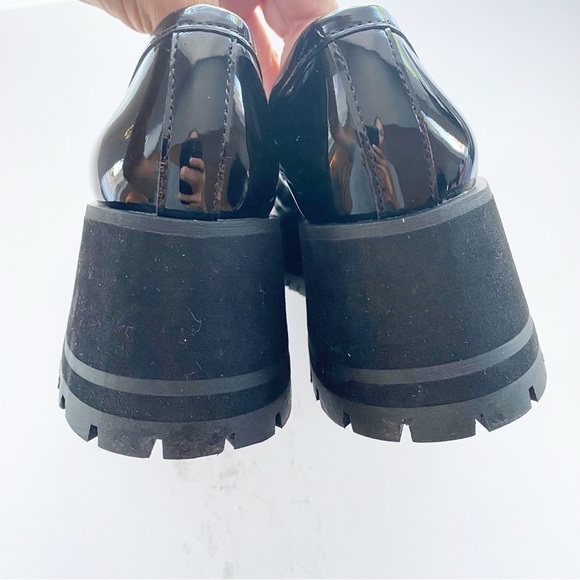 BP. Shilo Black Sparkle Glitter Platform Lug Sole Loafers Y2K 90’s NEW - Picture 7 of 9